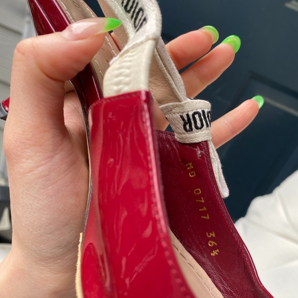 Authentic Dior J'adior slingbacks 36.5 red patent - Picture 13 of 13